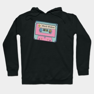 Vintage Cassette Tape Black Widow Hoodie